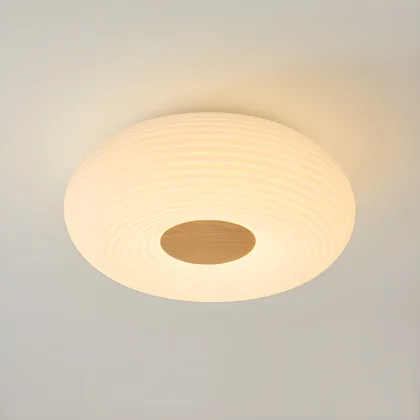 Walnut 1-Light Plastic Flush Mount