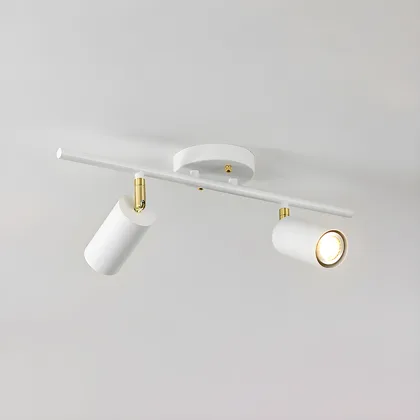White 4-Light Iron Semi-Flush Mount