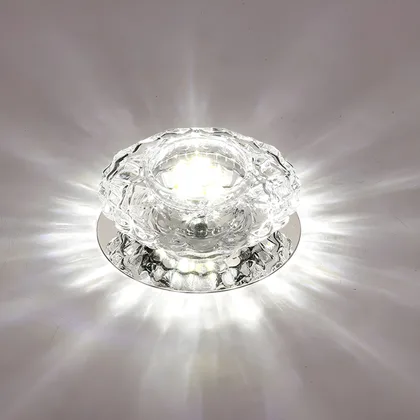 Clear 1-Light Crystal Flush Mount
