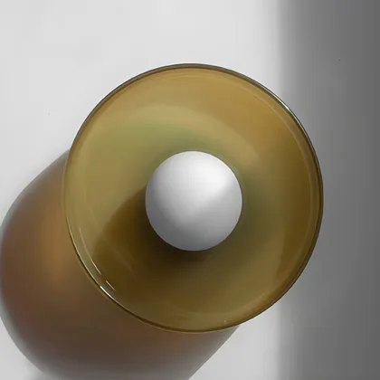 Green 1-Light Glass Flush Mount