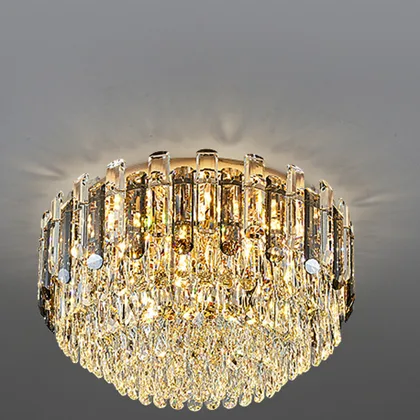 Clear 8-Light Crystal Flush Mount