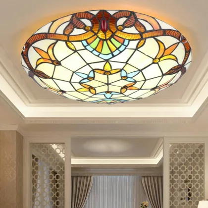 Multicolor 2-Light Glass Flush Mount