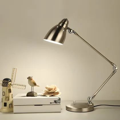 Nickel 1-Light Metal Table Lamps