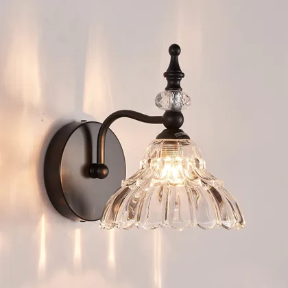 Black 1-Light Glass Geometric