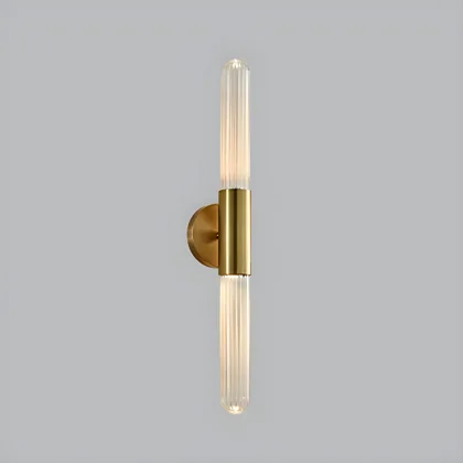 Brass 2-Light Glass Cylinder