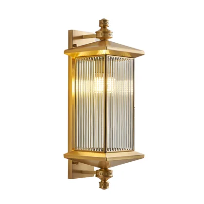 Brass 2-Light Glass Geometric