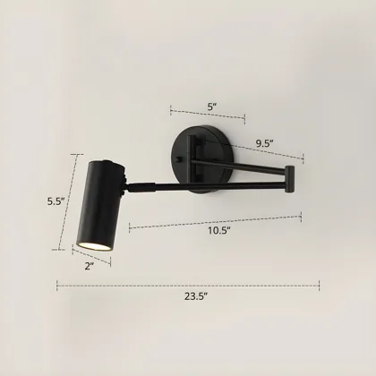 Black 1-Light Acrylic Standard Wall Light