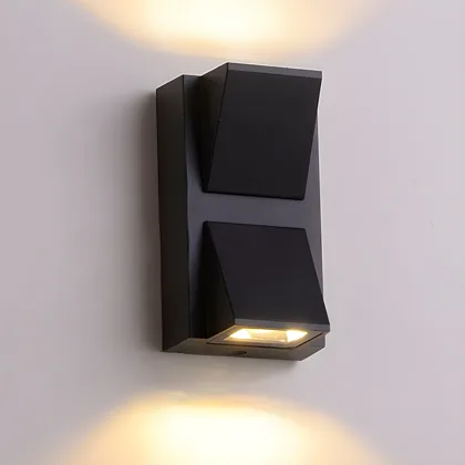 Black 1-Light Glass Standard Wall Light