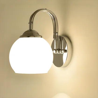 Silver 1-Light Glass Globe