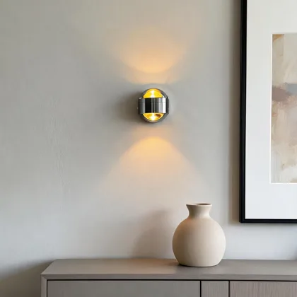 Silver 1-Light Metal Geometric