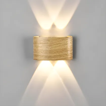 Walnut 4-Light Plastic Standard Wall Light