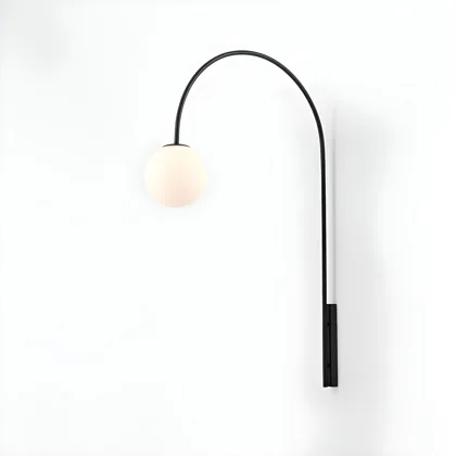 Black 1-Light Iron Arc