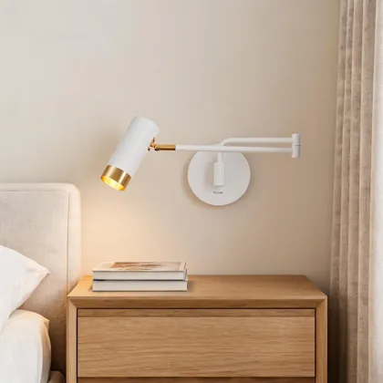 Gold 1-Light Iron Swing Arm