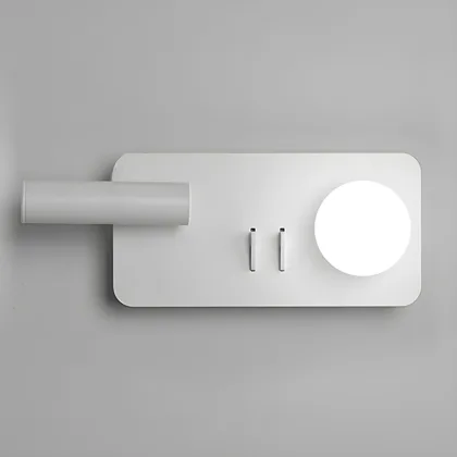 White 2-Light Acrylic Reading Wall Sconce