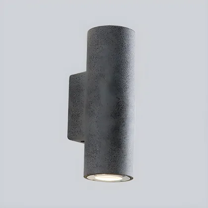 Matte Black 2-Light Stone Geometric